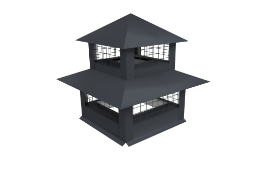 Дымник на трубу двойной с сеткой 800х530мм 0,45 PE с пленкой RAL 7024 мокрый асфальт