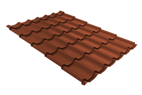 Металлочерепица классик Grand Line 0,45 PE RAL 8004 терракота