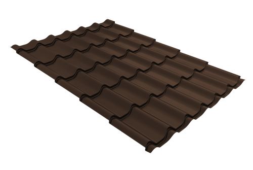 Металлочерепица классик Grand Line 0,45 Drap TX RAL 8017 шоколад