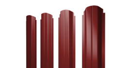 Штакетник П-образный A фигурный 0,45 PE RAL 3011 коричнево-красный