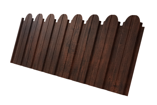 Профнастил C10B фигурный 0.45 Print-Double Premium с пленкой Cherry Wood Dark F