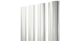 Штакетник Полукруглый Slim с прямым резом 0.45 Drap TX RAL 9003 сигнальный белый