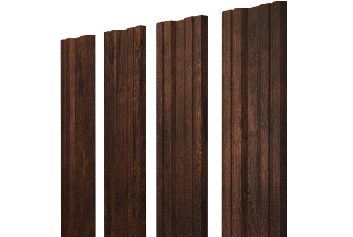 Штакетник Twin с прямым резом 0.45 Print Premium Cherry Wood Dark FTC