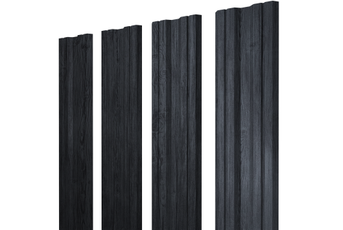 Штакетник Twin с прямым резом 0.45 Print Premium Grey Wood TwinColor