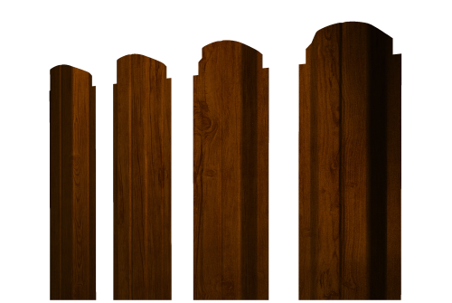 Штакетник П-образный А фигурный 0,4 Print Premium Golden Wood Intense FTC
