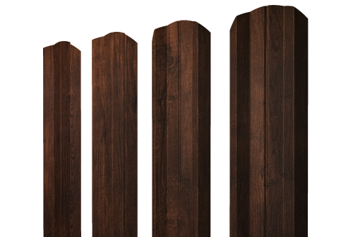 Штакетник М-образный А фигурный 0,45 Print Premium Cherry Wood Dark FTC