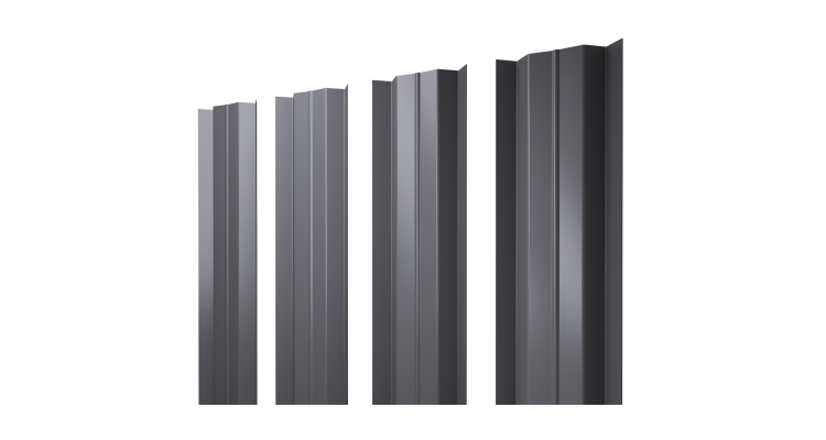 Штакетник М-образный В с прямым резом 0.5 Satin RAL 7004 сигнальный серый