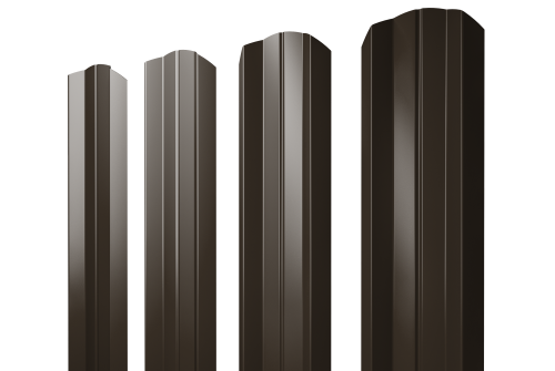 Штакетник М-образный А фигурный 0,5 Satin Matt RR 32 темно-коричневый