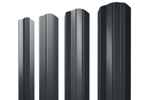 Штакетник М-образный А фигурный 0,5 Drap RAL 7016 антрацитово-серый