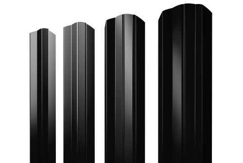 Штакетник М-образный А фигурный 0,5 Drap RAL 9005 черный