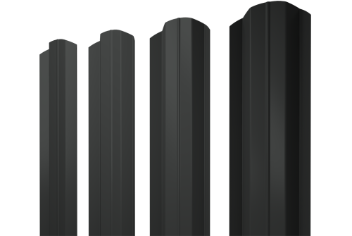 Штакетник М-образный В фигурный 0,5 Drap RAL 7016 антрацитово-серый