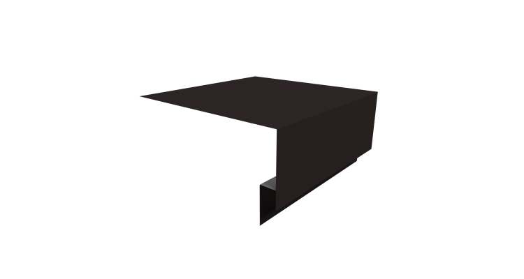 Планка околооконная сложная Экобрус Grand Line 250х75х25 0,5 Drap RAL 9005 черный (3м)