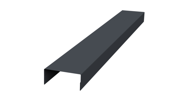 Ламель лицевая 125 забора жалюзи Texas стартовая/финишная для калиток и ворот 0.45 Drap ST с пленкой RAL 7024 мокрый асфальт