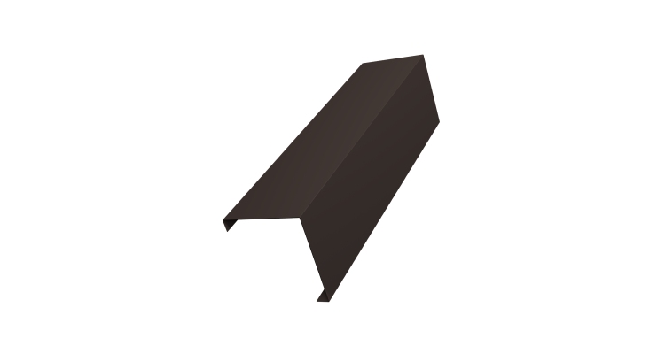 Декоративная накладка на столб универсальная угловая 60х60 для забора жалюзи 0,5 Velur X RR 32 темно-коричневый (1,8м)