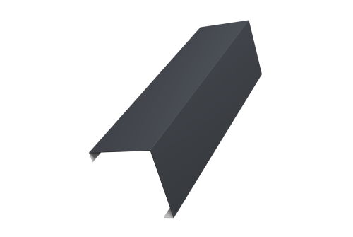 Декоративная накладка на столб универсальная угловая 80х80 для забора жалюзи 0,7 PE RAL 7024 мокрый асфальт (3м)