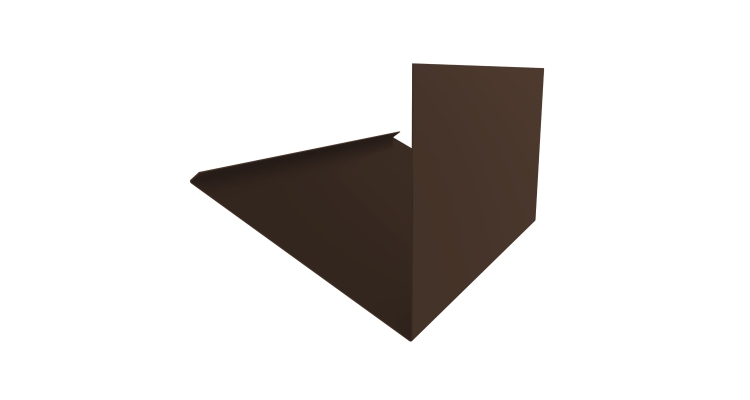 Планка примыкание верхнее к трубе фальц 0,45 Drap TwinColor RAL 8017 шоколад (2м)