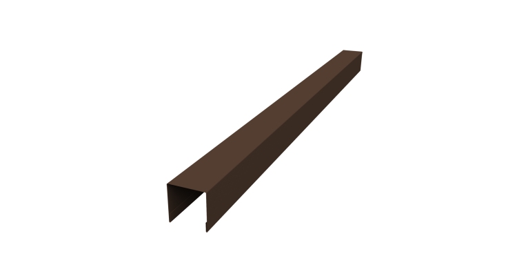 Планка вертикальная лицевая для забора жалюзи Palermo 0,45 Drap TwinColor RAL 8017 шоколад (2,5м)