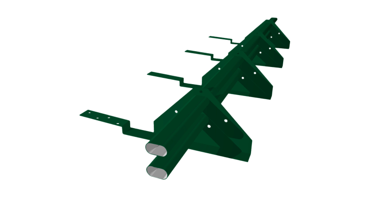 Снегозадержатель трубчатый для композитной черепицы Roman RAL 6005 (3м)