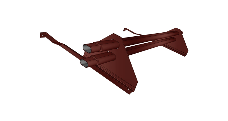 Снегозадержатель трубчатый для натуральной черепицы Стандарт RAL 3009 1м (профиль до 50мм)